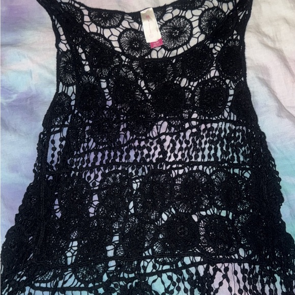 Black Crochet Tank Top - Picture 1 of 3